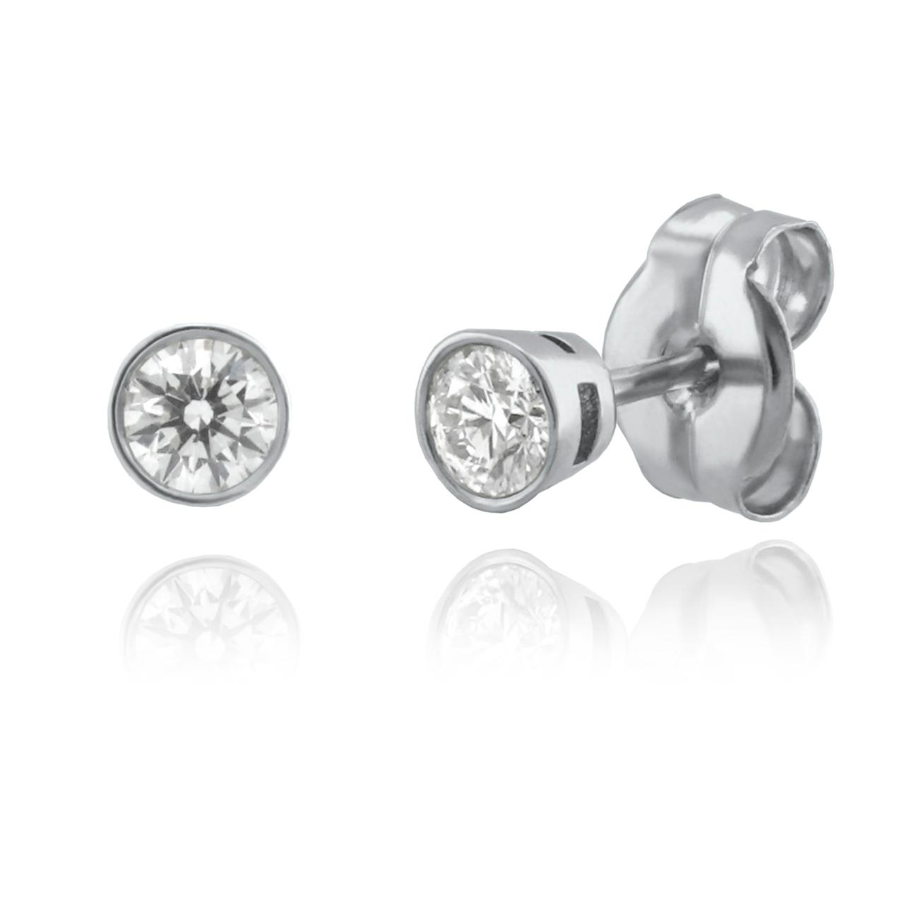 Aros de Oro Blanco y Brillante.