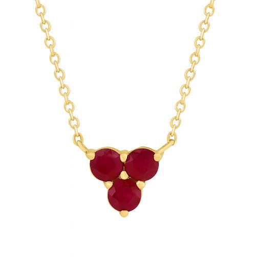 Collar Trío de Zafiros en Oro Amarillo 14Kt.