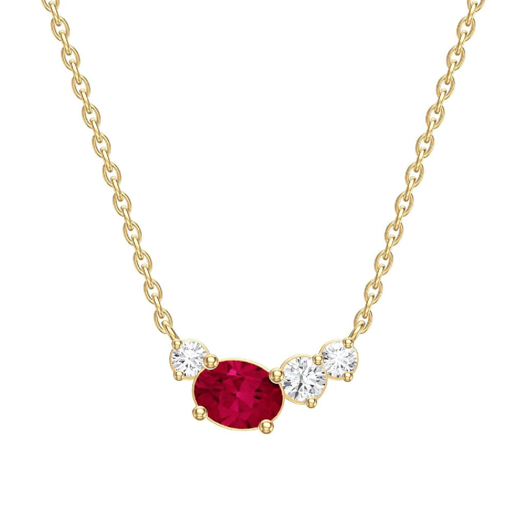 Collar Trío de Brillantes y Zafiro en Oro Amarillo 14Kt.