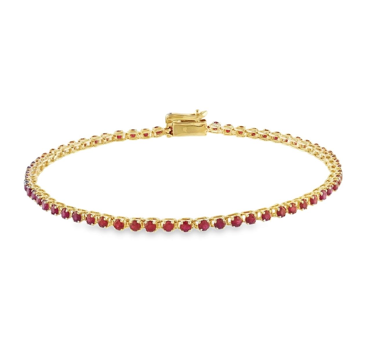 Pulsera Rubí Oro Amarillo 14Kt.