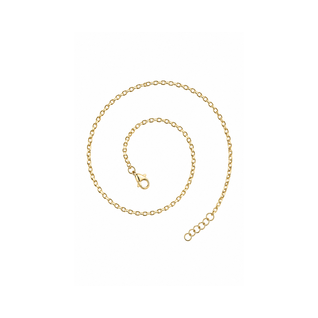 CADENA ROLO DIAMANTADA VACIADA ORO AMARILLO KRDV-25.