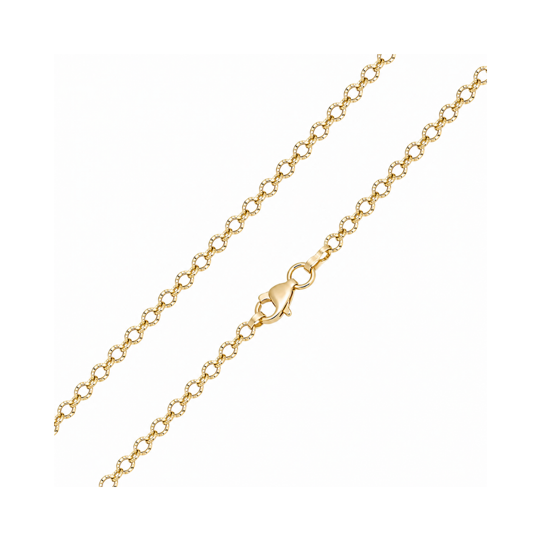CADENA ROLO DIAMANTADA VACIADA ORO AMARILLO KRDV-25.