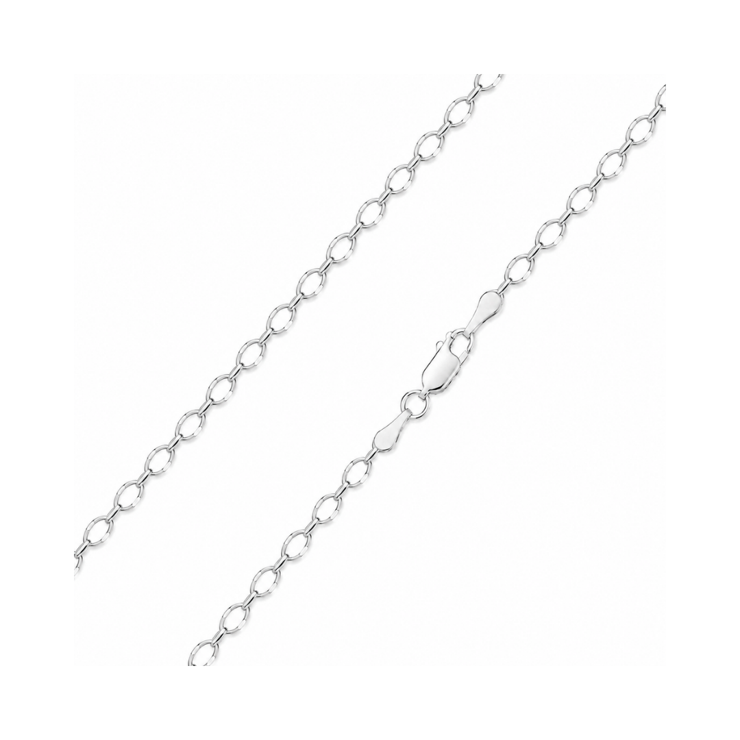 CADENA ROLO OVALADA ORO BLANCO KRV-35M2