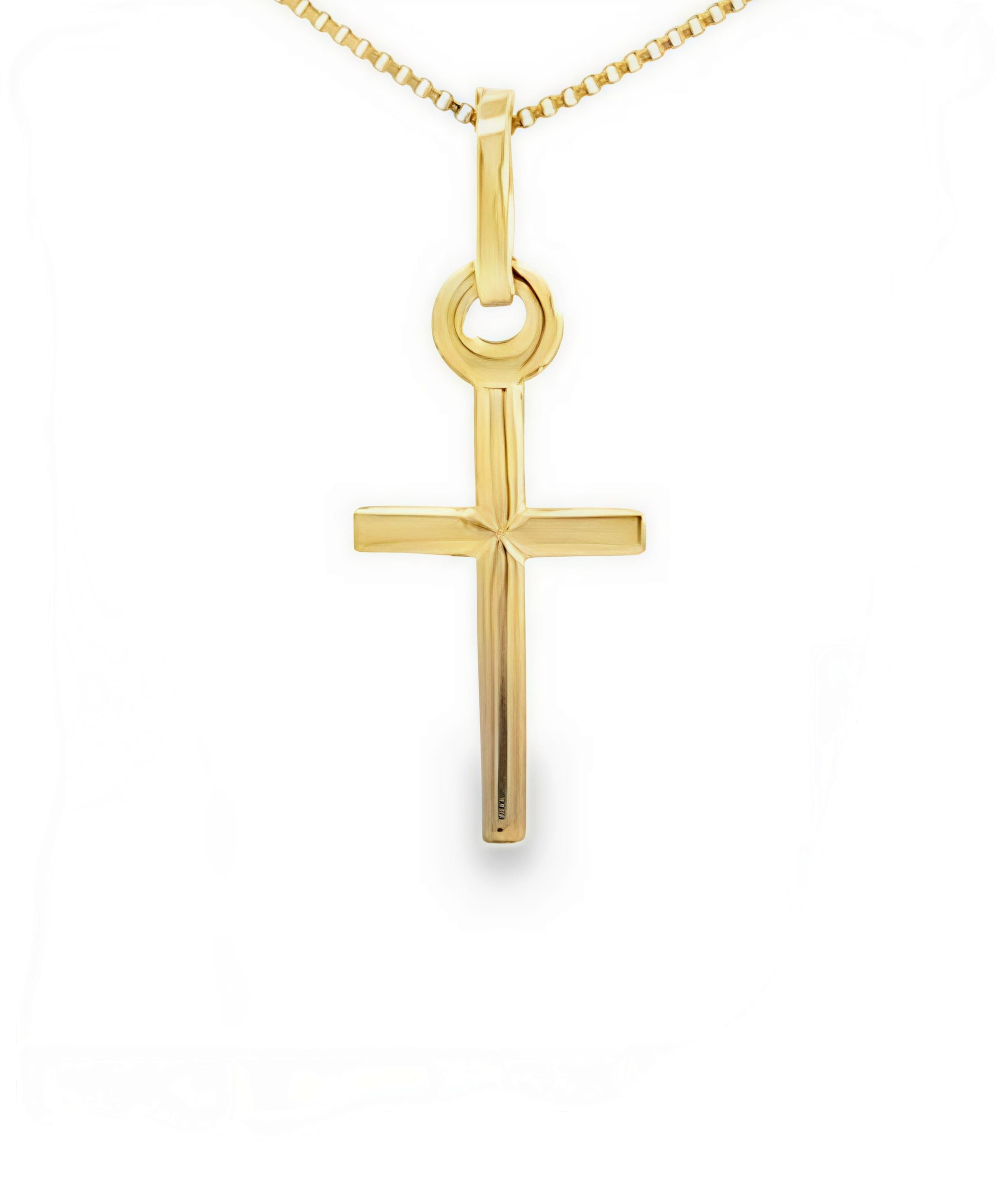Cruz Palitos Oro Amarillo 18Kt. CRU-017-PAL-P17.